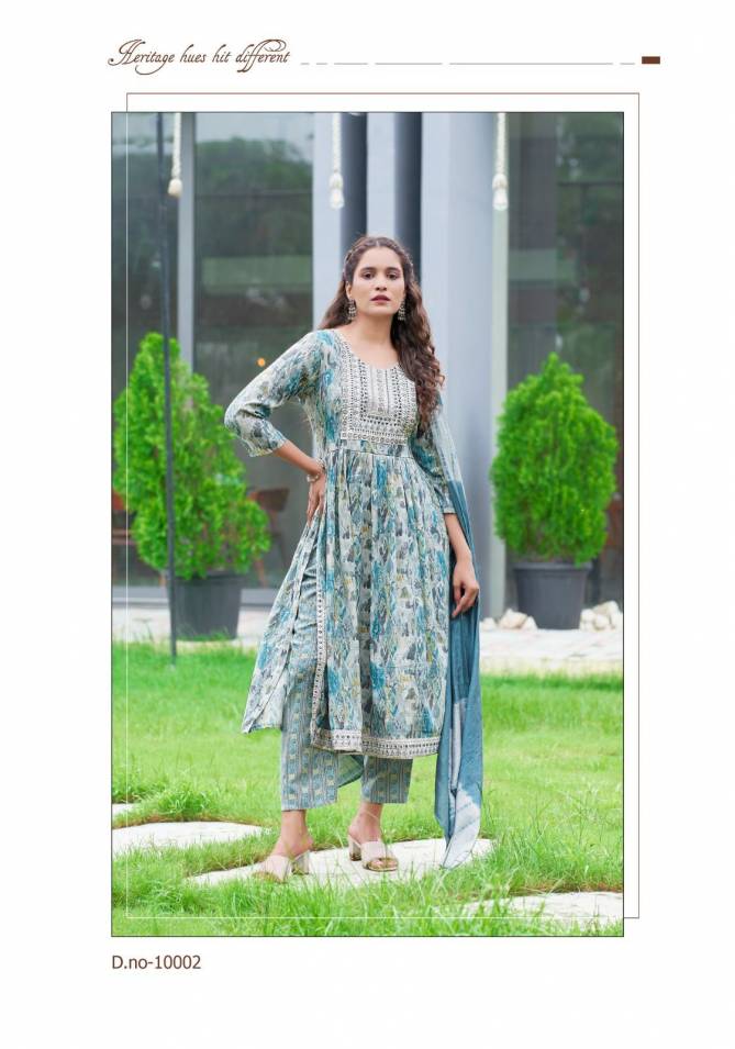 Sara Vol 10 By Mystic 9 Rayon Embroidery Printed Kurti With Bottom Dupatta Wholesale Shop In Surat
